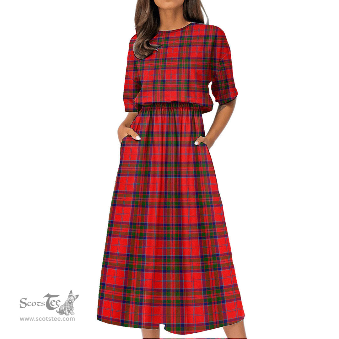 Scottish MacGillivray Modern Tartan Womens Elastic Waist Dress Tartan Plaid Dress