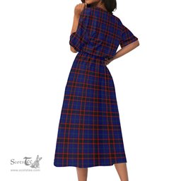 Scottish Home Modern Tartan Womens Elastic Waist Dress Tartan Plaid Dress