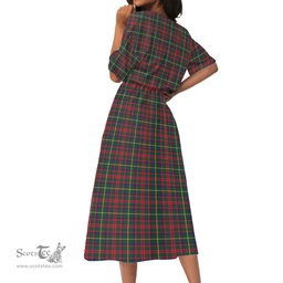 Scottish MacKintosh Hunting Modern Tartan Womens Elastic Waist Dress Tartan Plaid Dress
