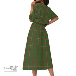 Scottish MacKinnon Hunting Modern Tartan Womens Elastic Waist Dress Tartan Plaid Dress