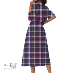 Scottish MacDonald Dress Modern Tartan Crest Womens Elastic Waist Dress Tartan Plaid Dress