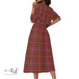 Scottish MacAlister Modern Tartan Womens Elastic Waist Dress Tartan Plaid Dress