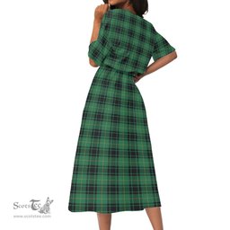 Scottish MacArthur Ancient Tartan Womens Elastic Waist Dress Tartan Plaid Dress