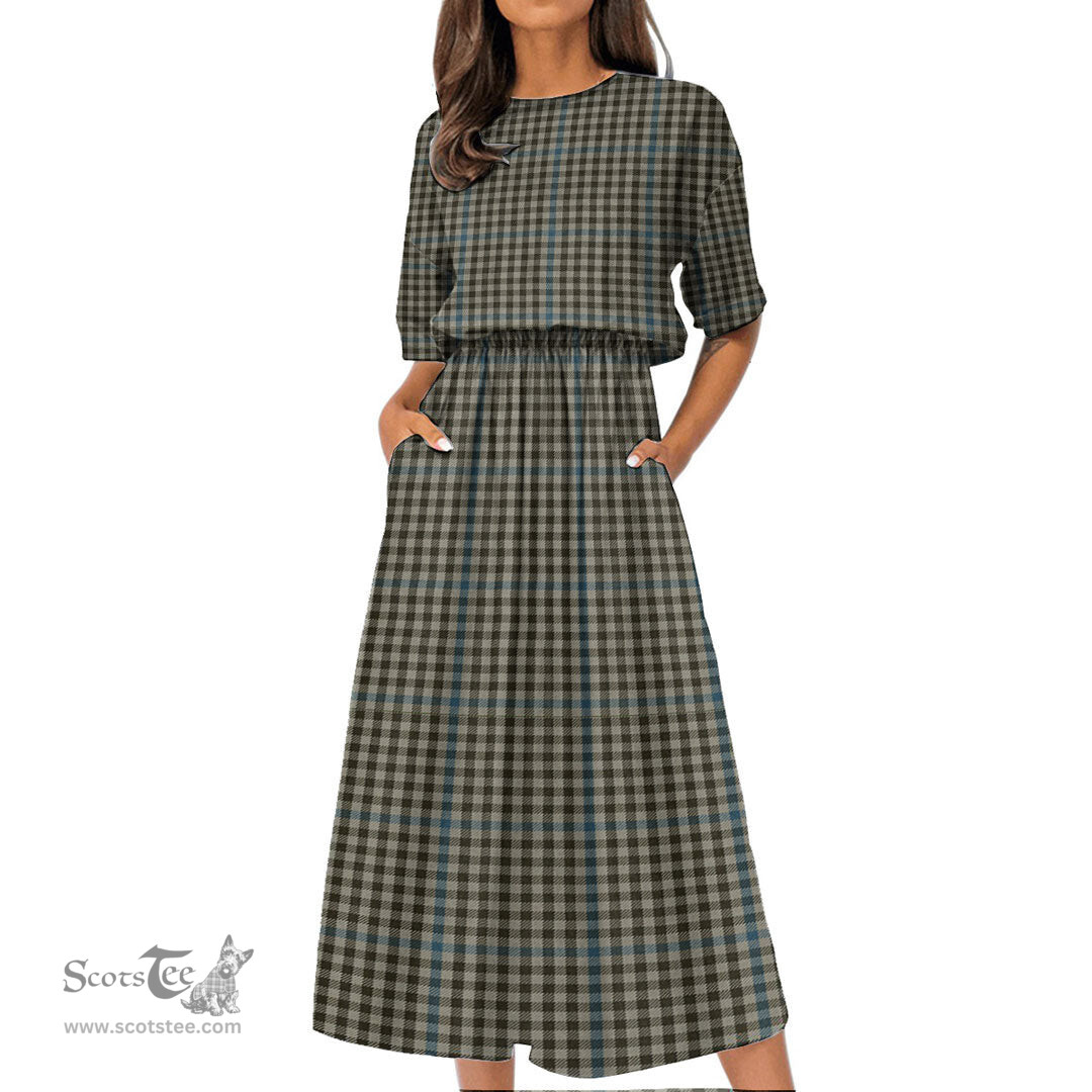 Scottish Haig Check Tartan Womens Elastic Waist Dress Tartan Plaid Dress