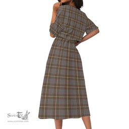 Scottish MacIntyre Hunting Weathered Tartan Womens Elastic Waist Dress Tartan Plaid Dress