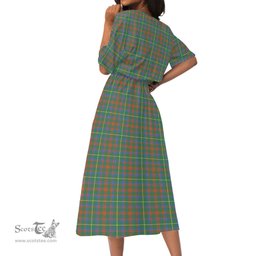 Scottish MacKintosh Hunting Ancient Tartan Womens Elastic Waist Dress Tartan Plaid Dress