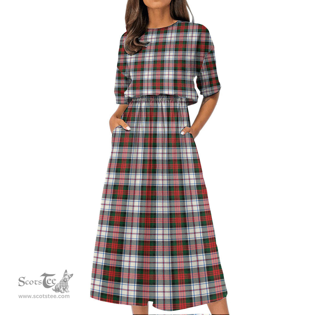 Scottish MacDuff Dress Modern Tartan Womens Elastic Waist Dress Tartan Plaid Dress