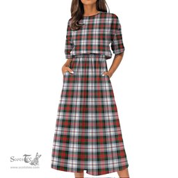 Scottish MacDuff Dress Modern Tartan Womens Elastic Waist Dress Tartan Plaid Dress
