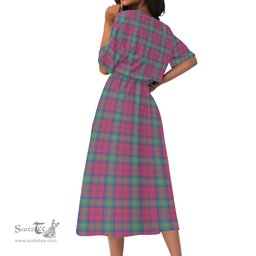Scottish Lindsay Ancient Tartan Womens Elastic Waist Dress Tartan Plaid Dress