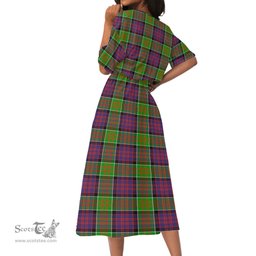 Scottish MacDonald of Clanranald Tartan Womens Elastic Waist Dress Tartan Plaid Dress