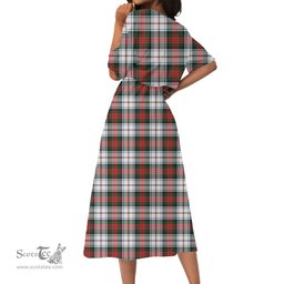 Scottish MacDuff Dress Modern Tartan Crest Womens Elastic Waist Dress Tartan Plaid Dress