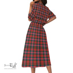Scottish MacDuff Modern Tartan Womens Elastic Waist Dress Tartan Plaid Dress