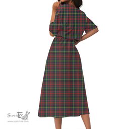 Scottish MacKintosh Hunting Modern Tartan Crest Womens Elastic Waist Dress Tartan Plaid Dress