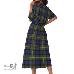 Scottish MacLaren Modern Tartan Womens Elastic Waist Dress Tartan Plaid Dress
