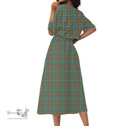 Scottish MacKintosh Hunting Ancient Tartan Crest Womens Elastic Waist Dress Tartan Plaid Dress