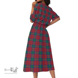 Scottish Lindsay Modern Tartan Womens Elastic Waist Dress Tartan Plaid Dress