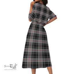 Scottish Moffat Modern Tartan Womens Elastic Waist Dress Tartan Plaid Dress