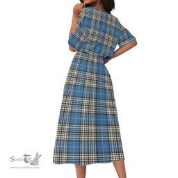 Scottish Napier Ancient Tartan Womens Elastic Waist Dress Tartan Plaid Dress