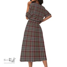 Scottish Nicolson Hunting Weathered Tartan Womens Elastic Waist Dress Tartan Plaid Dress