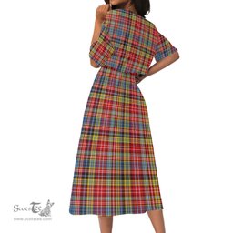 Scottish Ogilvie of Airlie Ancient Tartan Womens Elastic Waist Dress Tartan Plaid Dress