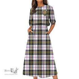 Scottish MacPherson Dress Modern Tartan Crest Womens Elastic Waist Dress Tartan Plaid Dress