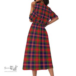 Scottish MacPherson Modern Tartan Womens Elastic Waist Dress Tartan Plaid Dress