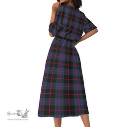Scottish Nairn Tartan Womens Elastic Waist Dress Tartan Plaid Dress