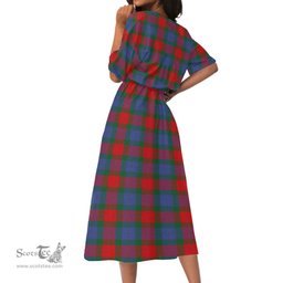 Scottish Mar Tartan Womens Elastic Waist Dress Tartan Plaid Dress