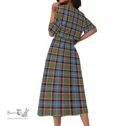 Scottish Stirling & Bannockburn District Tartan Womens Elastic Waist Dress Tartan Plaid Dress