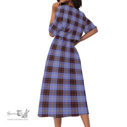 Scottish Rutherford Tartan Womens Elastic Waist Dress Tartan Plaid Dress