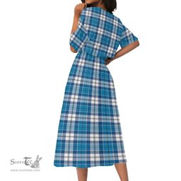Scottish Roberton Tartan Womens Elastic Waist Dress Tartan Plaid Dress