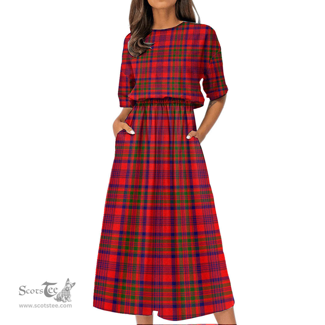 Scottish Murray of Tulloch Modern Tartan Womens Elastic Waist Dress Tartan Plaid Dress
