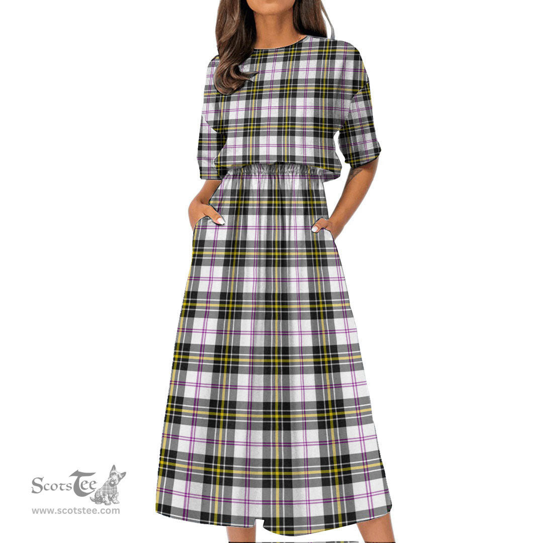Scottish MacPherson Dress Modern Tartan Womens Elastic Waist Dress Tartan Plaid Dress