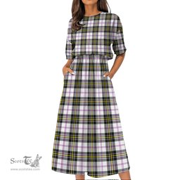 Scottish MacPherson Dress Modern Tartan Womens Elastic Waist Dress Tartan Plaid Dress