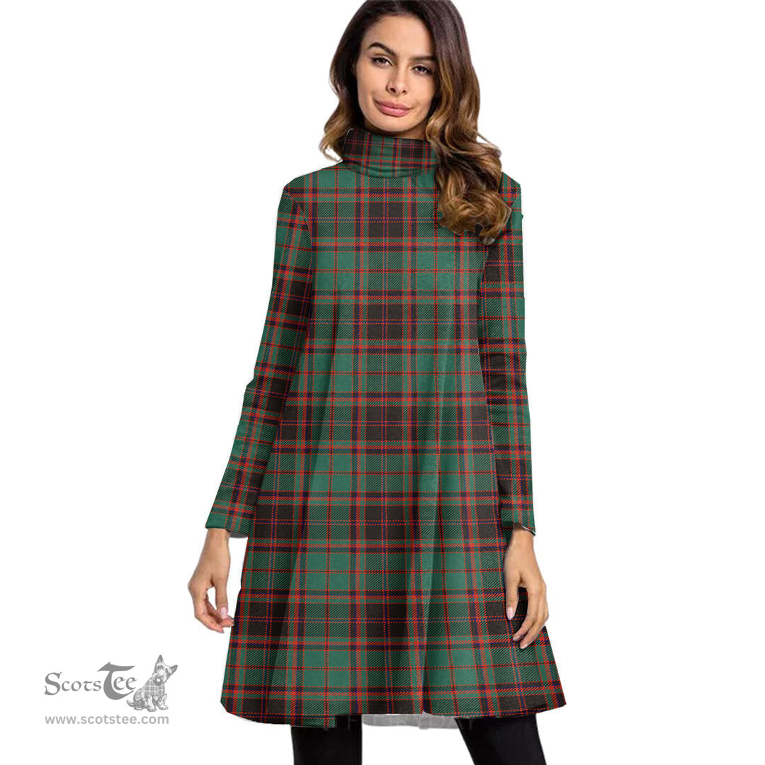 Scottish Buchan Ancient Tartan Womens High Neck Dress Tartan Plaid Dress