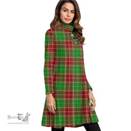 Scottish Baxter Modern Clan Tartan Crest Womens High Neck Dress Tartan Plaid Dress