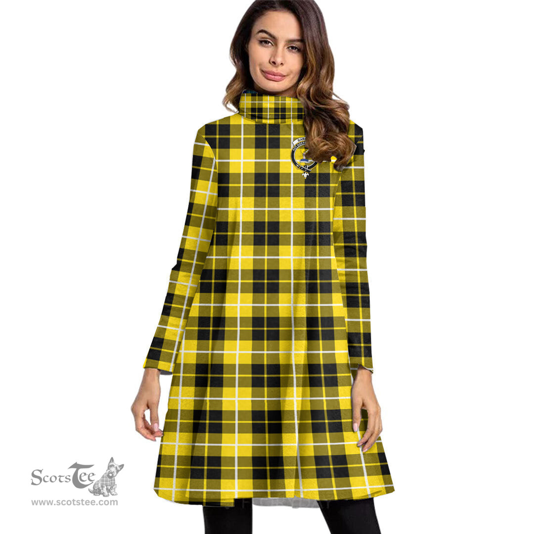 Scottish Barclay Dress Modern Clan Tartan Crest Womens High Neck Dress Tartan Plaid Dress