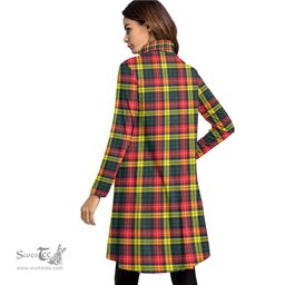 Scottish Buchanan Modern Tartan Womens High Neck Dress Tartan Plaid Dress