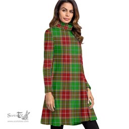 Scottish Baxter Modern Tartan Womens High Neck Dress Tartan Plaid Dress