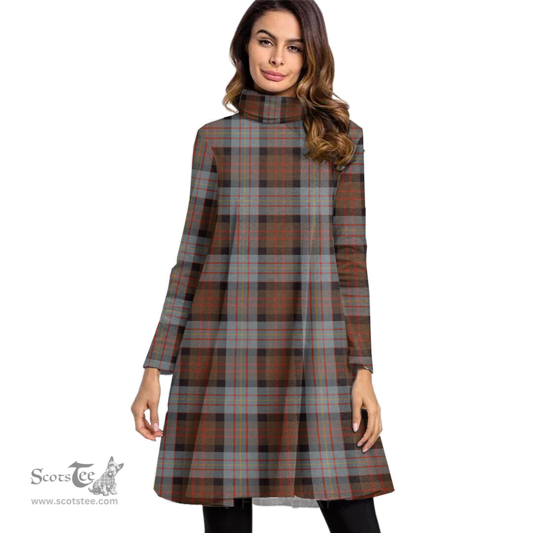 Scottish Cameron of Erracht Weathered Tartan Womens High Neck Dress Tartan Plaid Dress