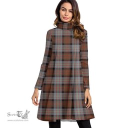 Scottish Cameron of Erracht Weathered Tartan Womens High Neck Dress Tartan Plaid Dress