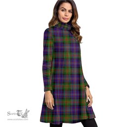 Scottish Cameron of Erracht Modern Tartan Womens High Neck Dress Tartan Plaid Dress