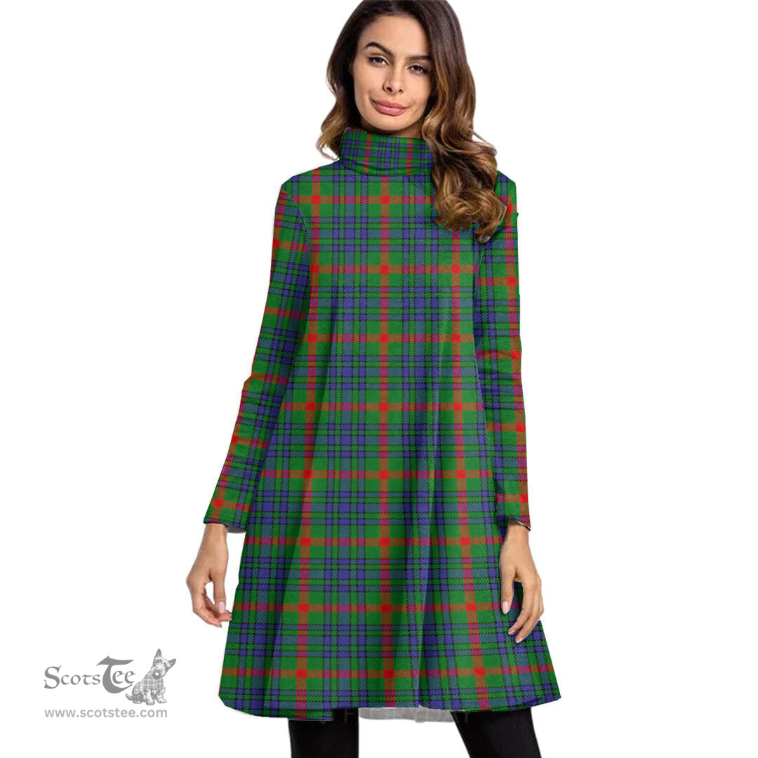 Scottish Aiton Tartan Womens High Neck Dress Tartan Plaid Dress