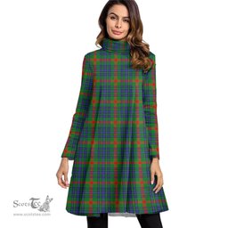 Scottish Aiton Tartan Womens High Neck Dress Tartan Plaid Dress