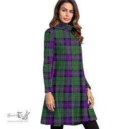 Scottish Armstrong Modern Tartan Womens High Neck Dress Tartan Plaid Dress