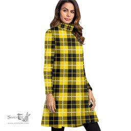 Scottish Barclay Dress Modern Tartan Womens High Neck Dress Tartan Plaid Dress