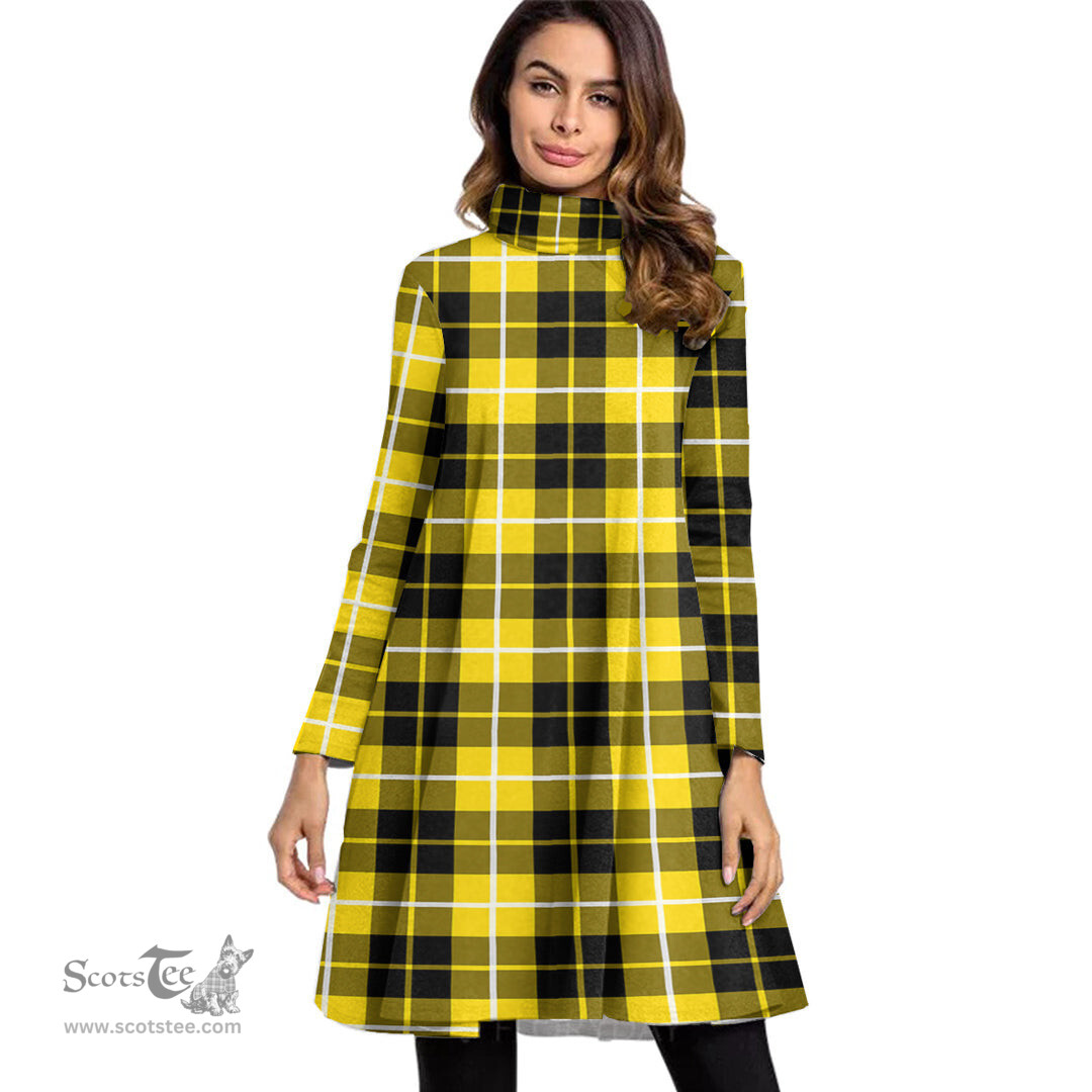 Scottish Barclay Dress Modern Tartan Womens High Neck Dress Tartan Plaid Dress