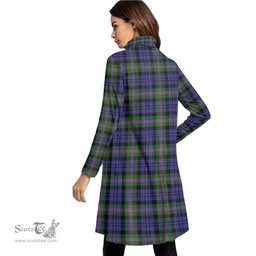 Scottish Baird Modern Tartan Womens High Neck Dress Tartan Plaid Dress