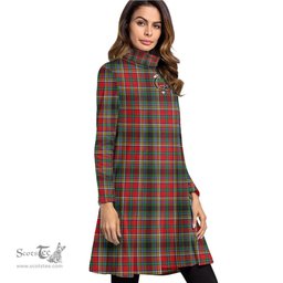Scottish Anderson of Arbrake Clan Tartan Crest Womens High Neck Dress Tartan Plaid Dress
