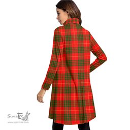 Scottish Cameron Modern Clan Tartan Crest Womens High Neck Dress Tartan Plaid Dress